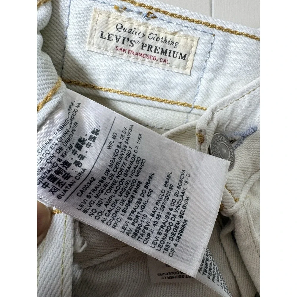 Levi's 501 High-Rise Button Fly Straight Cropped Jeans 20x25 Cut Out Patchwork